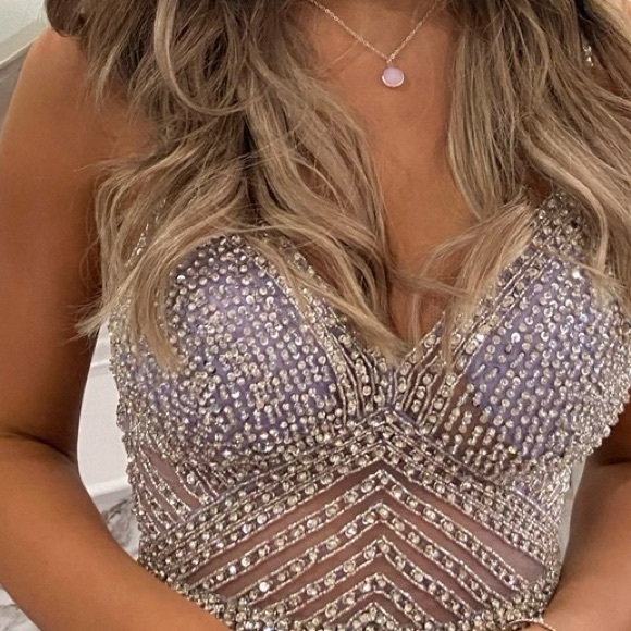 Jovani Soft Lavender Prom Gown Style 63147 *Dry Cleaned* - Picture 2 of 12